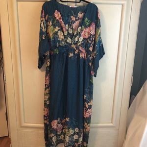 Johnny Was Silk A-Line Kimono Dress